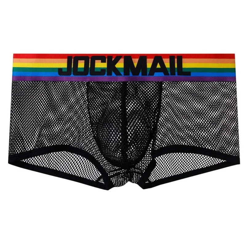 

AIIOU Transparent Men Sexy Boxer Mesh Breathable Underwear Mens Boxer Homme Boxershorts Gay Panties Ropa Hombre Male Sleepwear