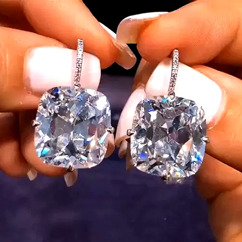 

Ne'w Luxury White Cubic Zirconia Dangle Earring Women Wedding Engagement Party Female Elegant Accessories New Trendy Jewelry