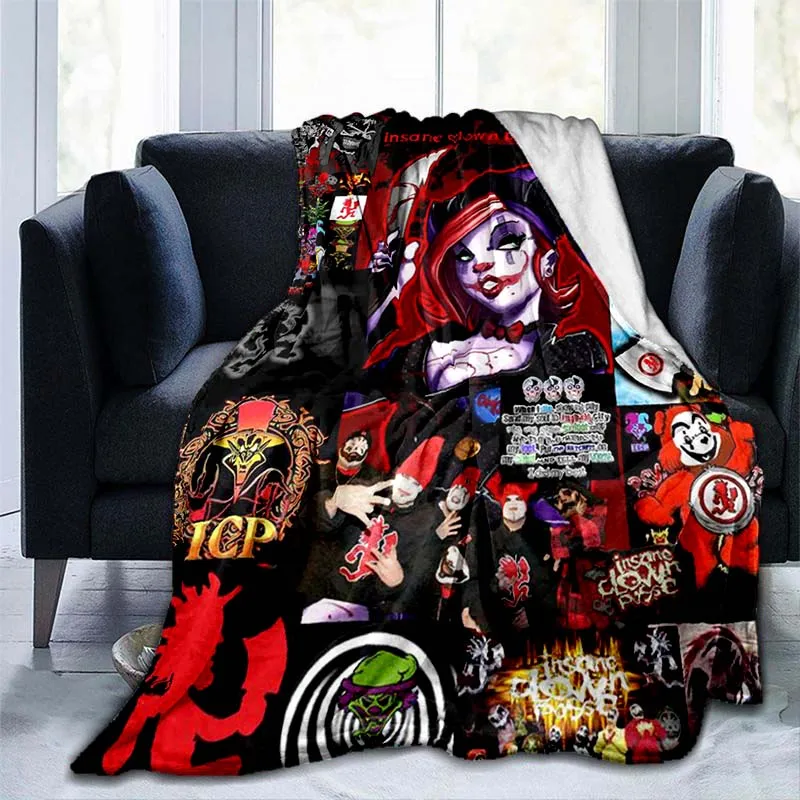 

Insane Clown Posse Band Blanket ICP Juggalo Faygo HIP HOP Flannel Children's Warm Throw Blanket Bedroom Sofa Bed Picnic Blanket