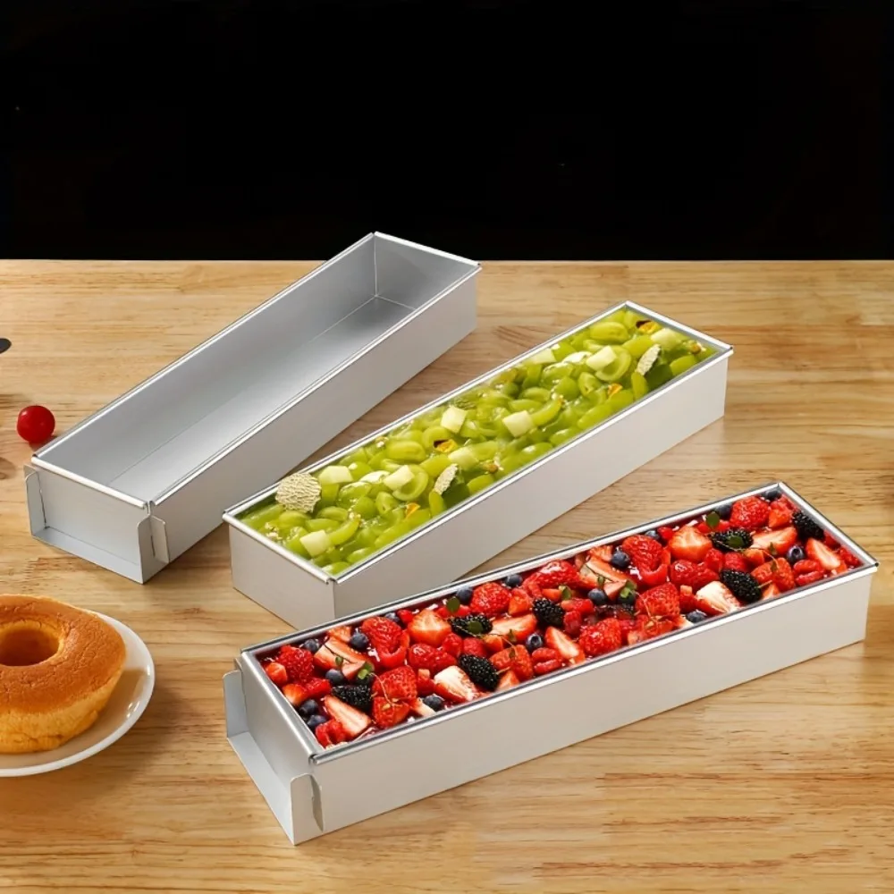 4smile Marco Rectangular Ajustable – 8 Cm De Alto Acero Inoxidable Molde Rectangular – Molde Para Tartas Rectangular Para Hornear Y Preparar Tartas En