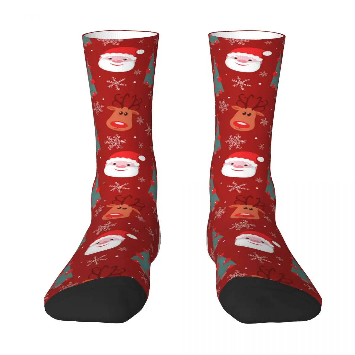 

Seamless Christmas Pattern With Reindeer Santa Tree And Snowflakes Adult Socks,Unisex socks,men Socks women Socks