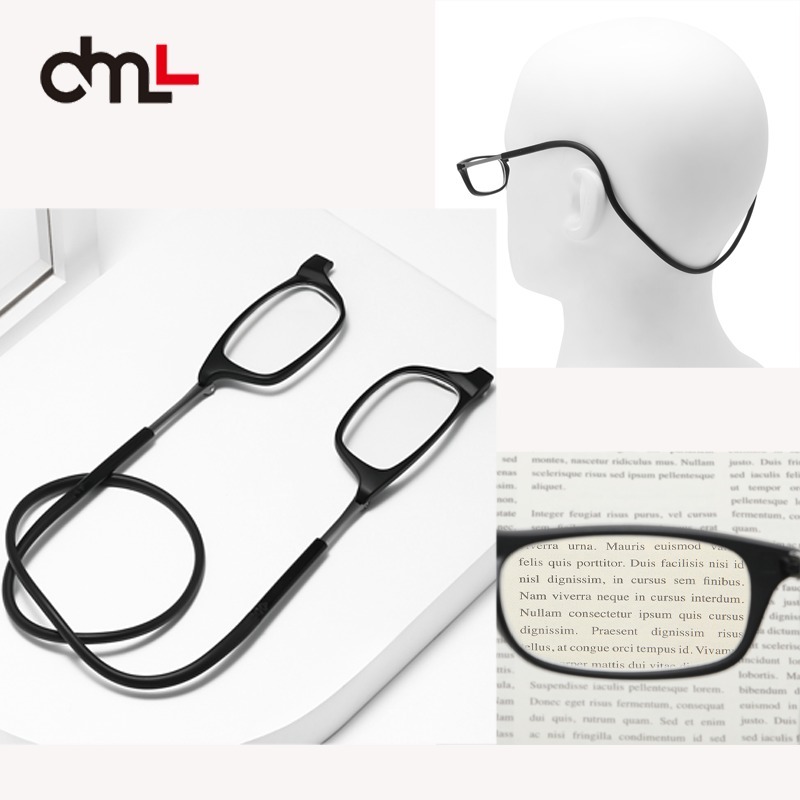 Hanging Neck Glasses TR90 Men's and Women's Anti-blue Light Portable Ultra-light Computer Glasses Narrow Fram Fashion Able Item