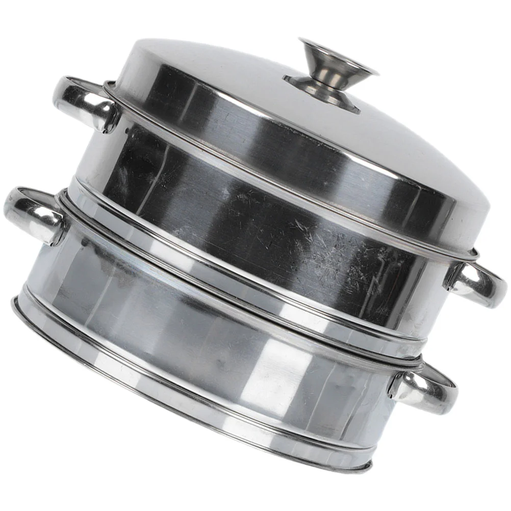 

Stainless Steel Steamer Home Basket Food for with Lid Multi-function Kitchen Supplies Steamed Bun Reusable
