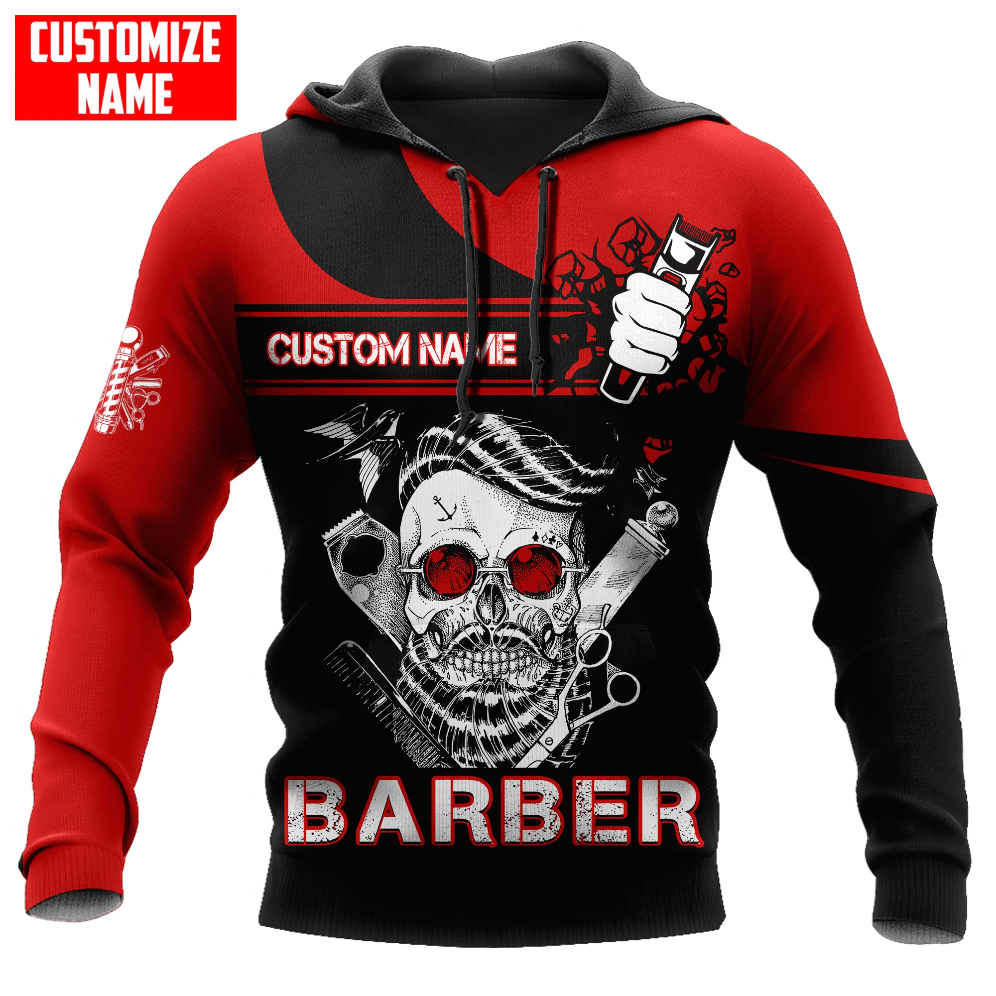 Custom Name Personalized Barber 3D All Over Printed Men Hoodie Unisex Hooded sweatshirt Streetwear Casual zipper hoodies DK473