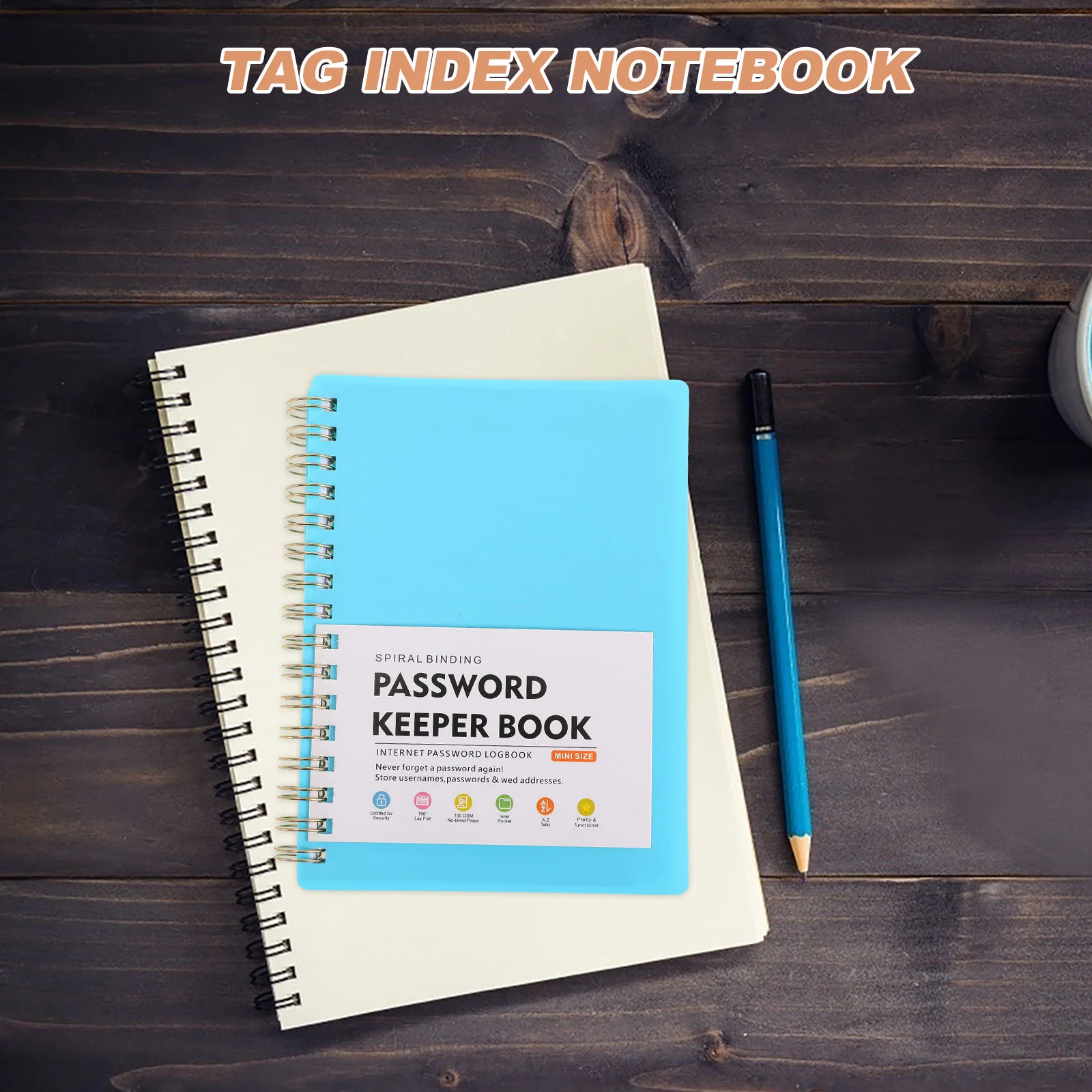 Password Book Large Address Books for Seniors Internet with Alphabetical Tabs Blue Sky Notebook Computer and Print