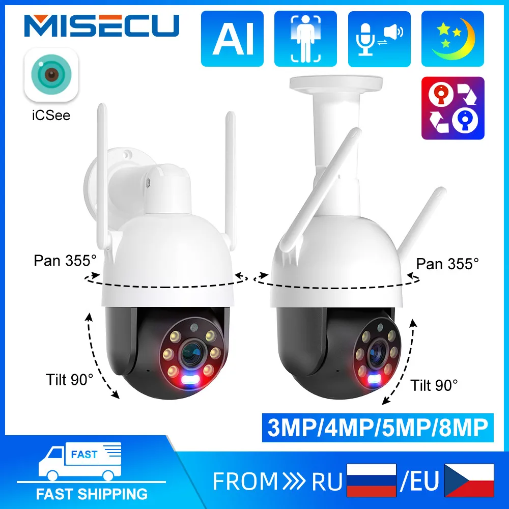 Misecu Wifi Camera 8MP 3MP 4MP 5MP Security Protection Camera Wifi Survalance Camera Remote Monitoring Waterproof Support Onvif