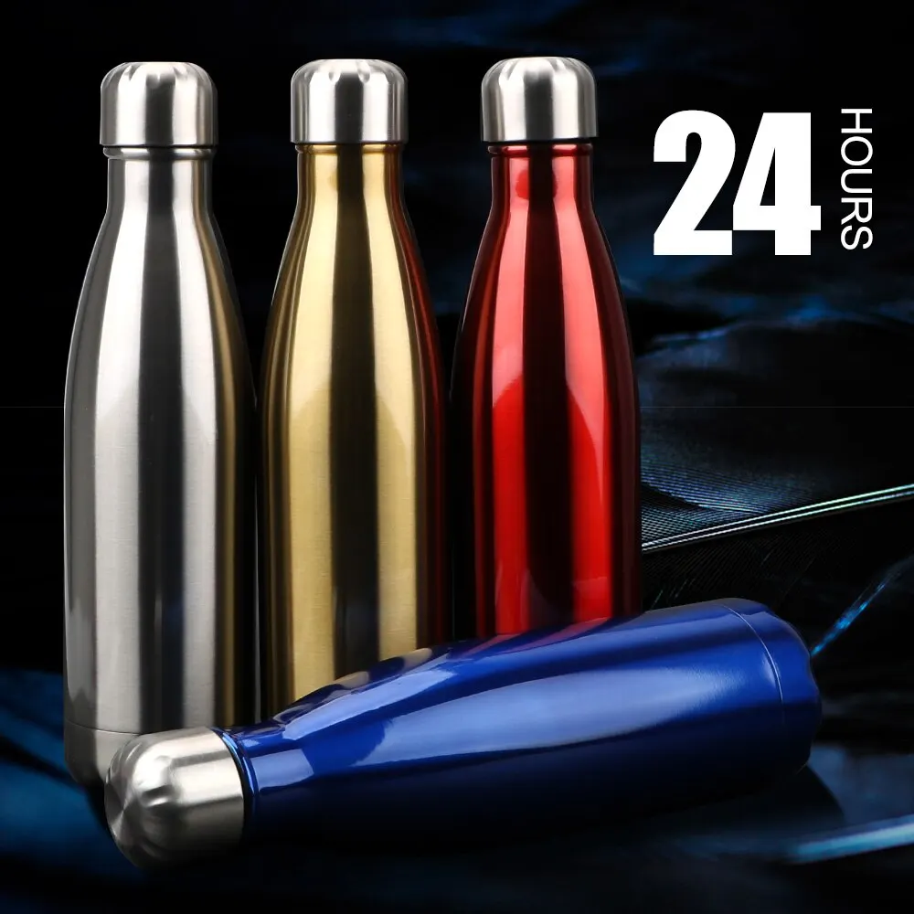 Description Picture 3 of item1PC 500ml Sport Bottles Double Wall Insulated Vacuum Flask Stainless Steel Water Bottle Cola Water Thermos Vacuum Flask Drinkwar
