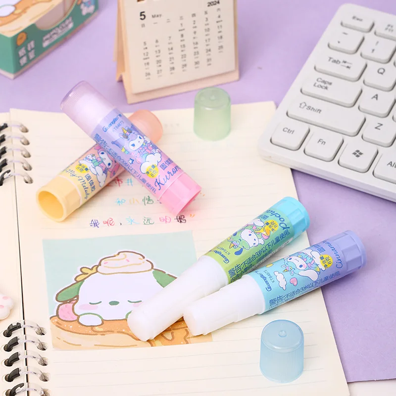 4/24pcs Sanrio Solid Glue Melody Kuromi Cinamonroll Super Strong Adhesives Glue Stick Student Office Stationery School Supplies 6