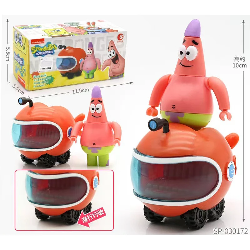 SpongeBob SquarePants Assemble Building Blocks Transport Combination 4pcs Pie Star Crab Boss Character Model Ornament Gift Toy
