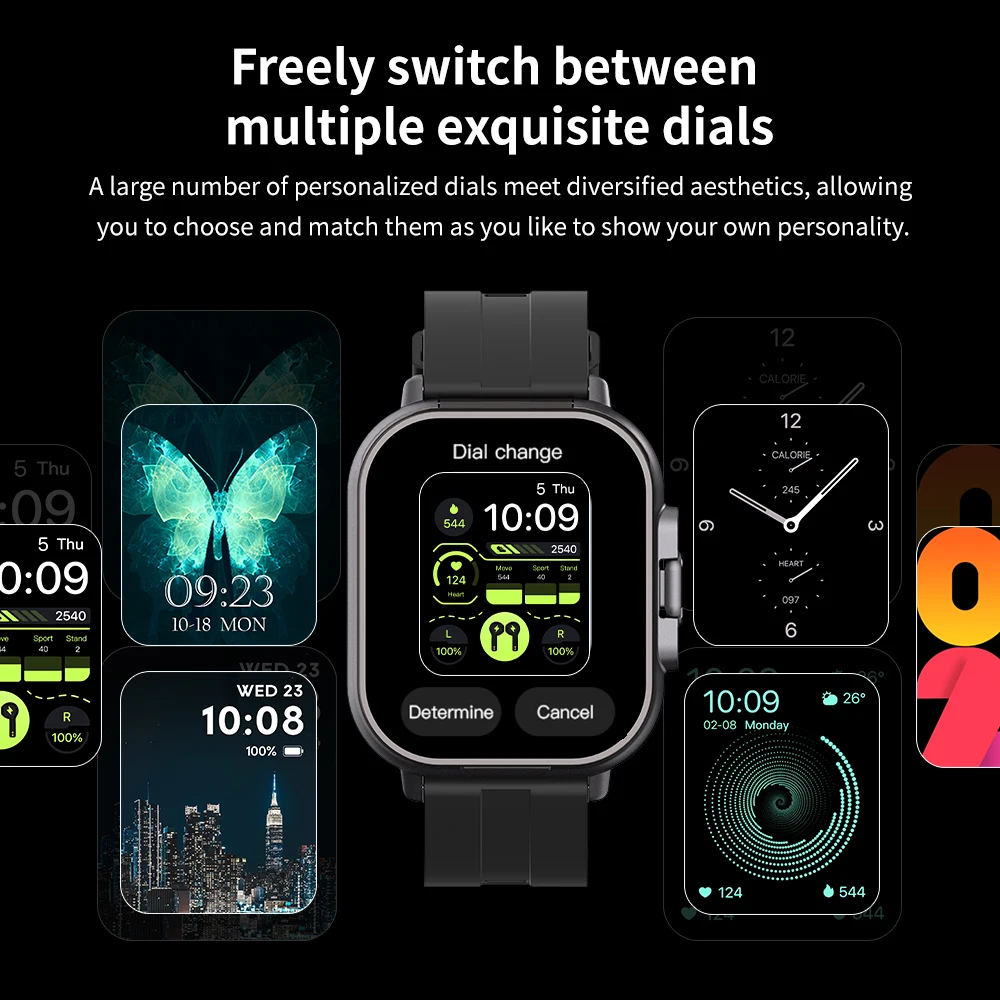 Smart Watch with Earbuds D8 TWS 2-in-1 Talk Heart Rate Blood Pressure Health Monitoring Headphones Play Music