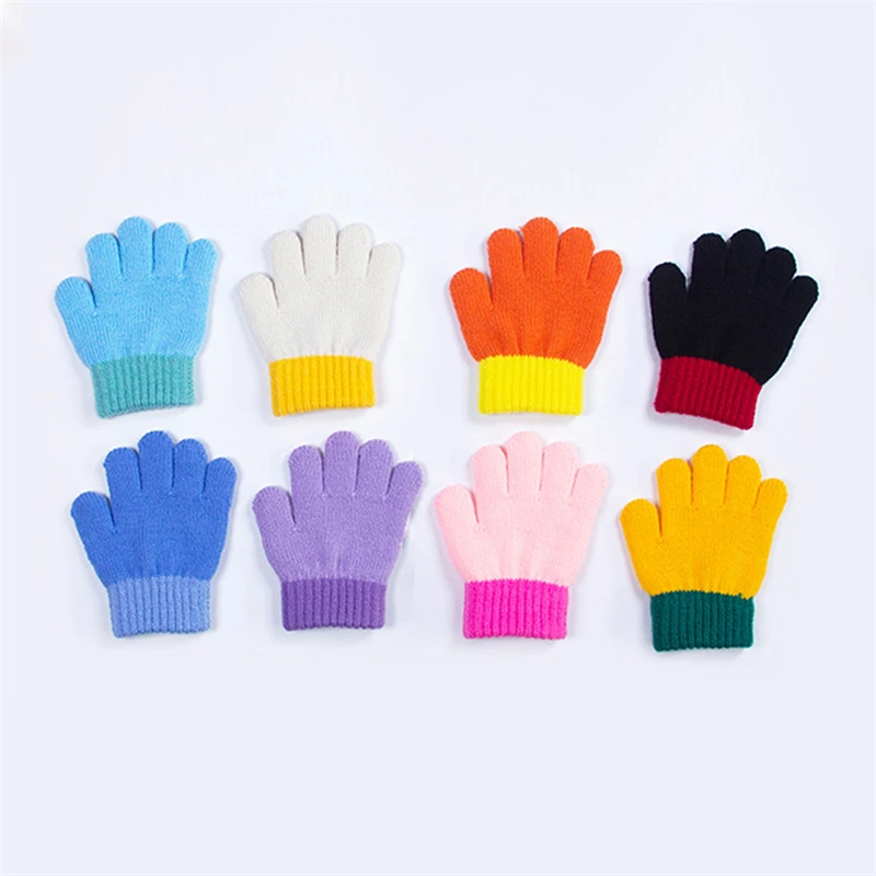 Glove Children Magic Glove Girl Boy Kid Stretchy Knitted Winter Warm Full Finger Gloves Children's Figure Skating Gloves 1 Pair