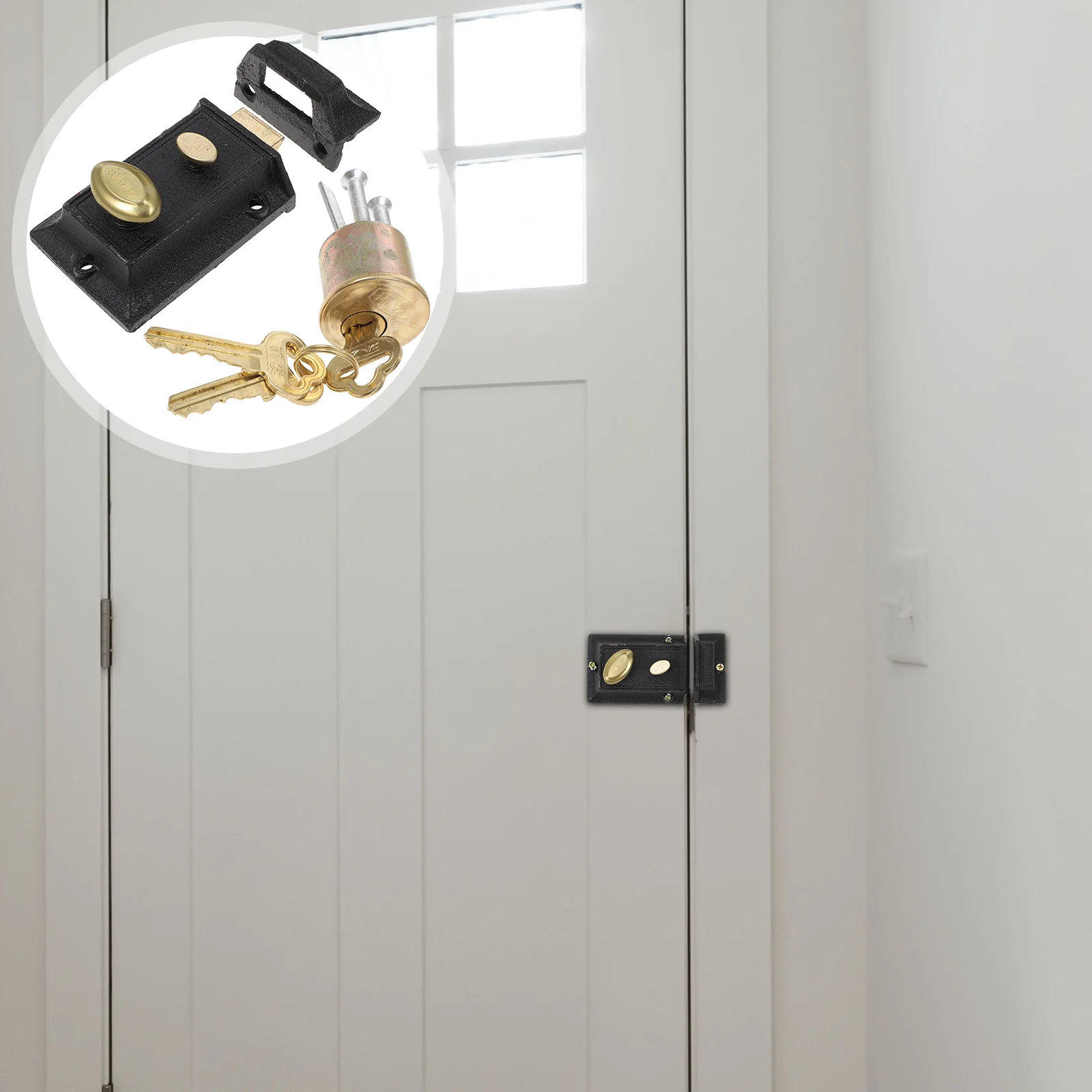 

1 Set Vintage Spring Door Lock Old Door Replacement Anti-theft Lock for Home Security