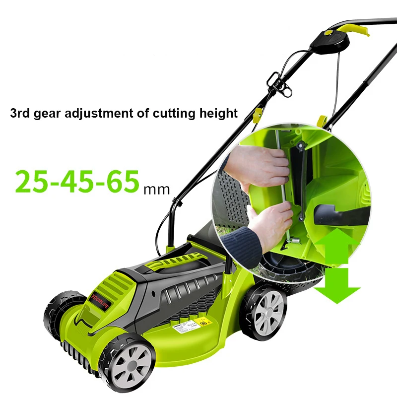 1600WElectricLawnMowerHandPushGrassCuttingMachineHousehold