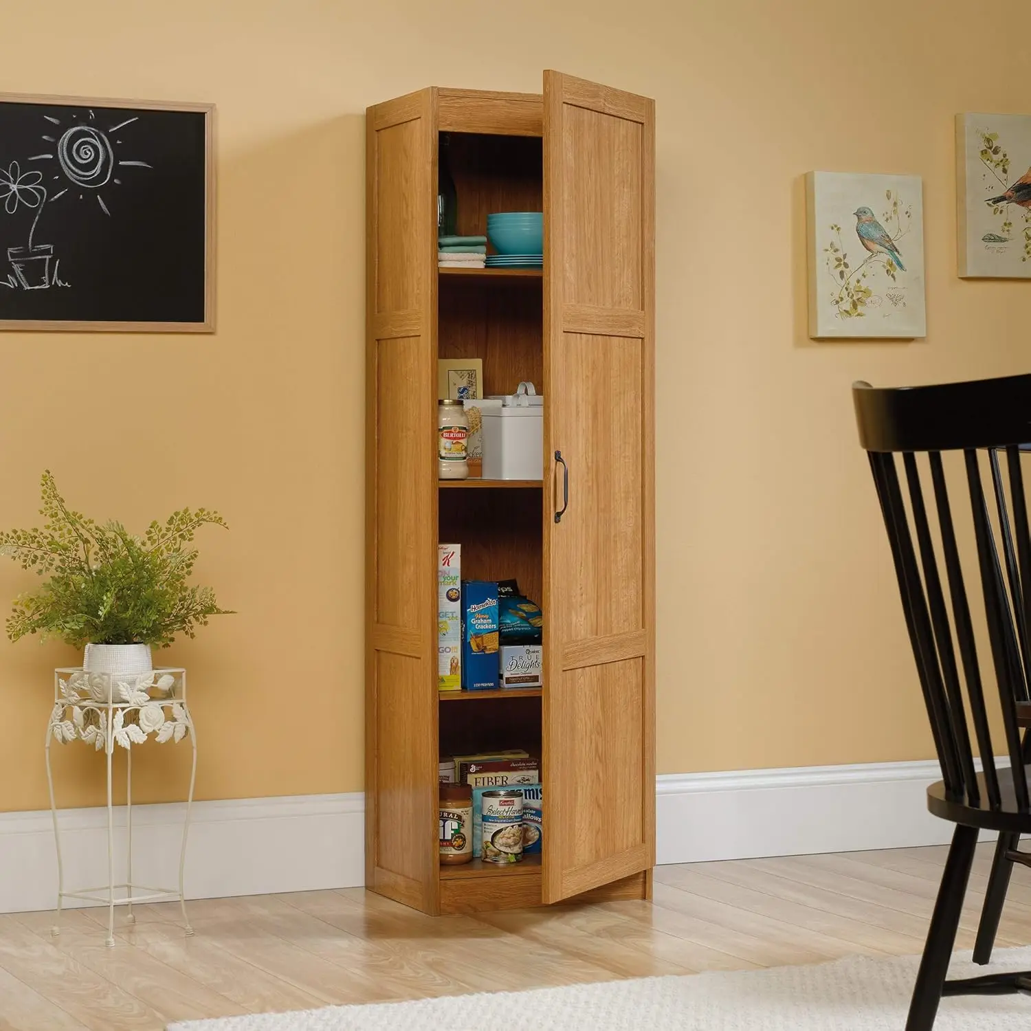 Storage Pantry cabinets, L: 17.99" x W: 13.94" x H: 60.00", Highland Oak finish