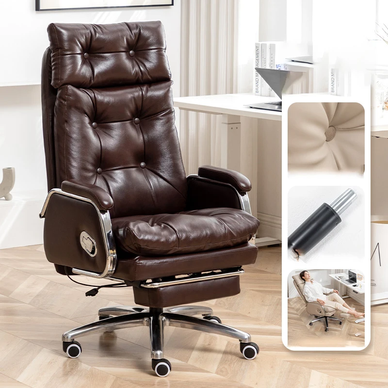 Leather Floor Office Chairs Swivel Waiting Relaxing Designer Hand Armchairs Library Boss Cadeira Escritorio Office Furniture the library collection opus vii reckless leather