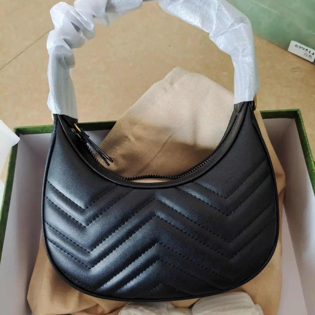 

Luxury Bag Brand Genuine Leather Classic Underarm Bag Handbags Women Shoulder Crescent Crossbody Bags For Women Purse