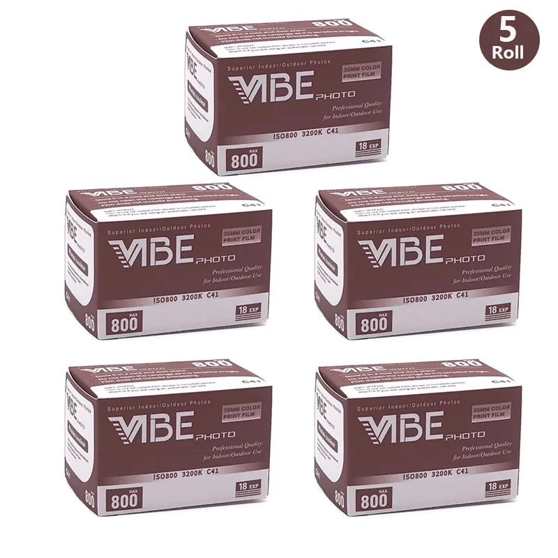 1/3/5/10Rolls VIBE Max 800 Color film ISO 800 135 Negative film 18EXP/Roll for Kodak VIBE 501F Camera (Expiration Date: )