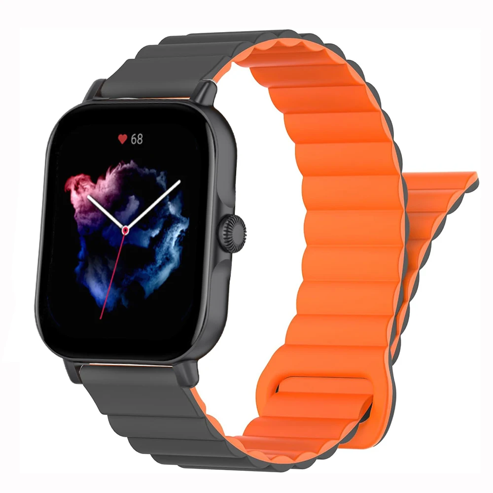 

Ремешок силиконовый магнитный для Xiaomi Huami Amazfit Bip 3 S U Lite Pro, мягкий браслет-петля для GTS 4 3 2 2e Mini GTR 42 мм, 20 мм