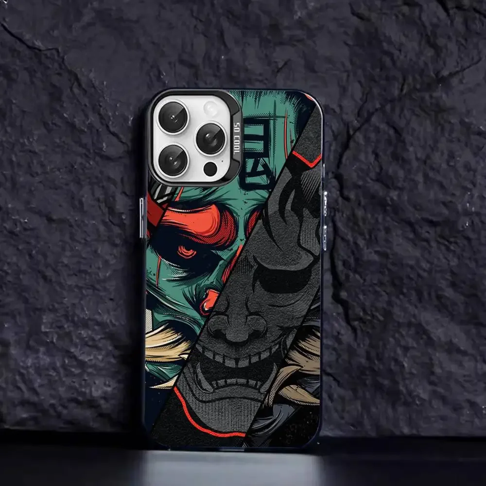 Ghost Face Samurai Matte Shockproof Phone Case - Japan-Inspired Anti-Fall Cover