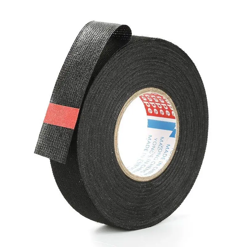 15M Car Flannel Wire Harness Tape car wire harness tape Cloth Flame Retardant Tape Cloth-Based Flannel Black Polyester Fiber Wrapping Glue Line