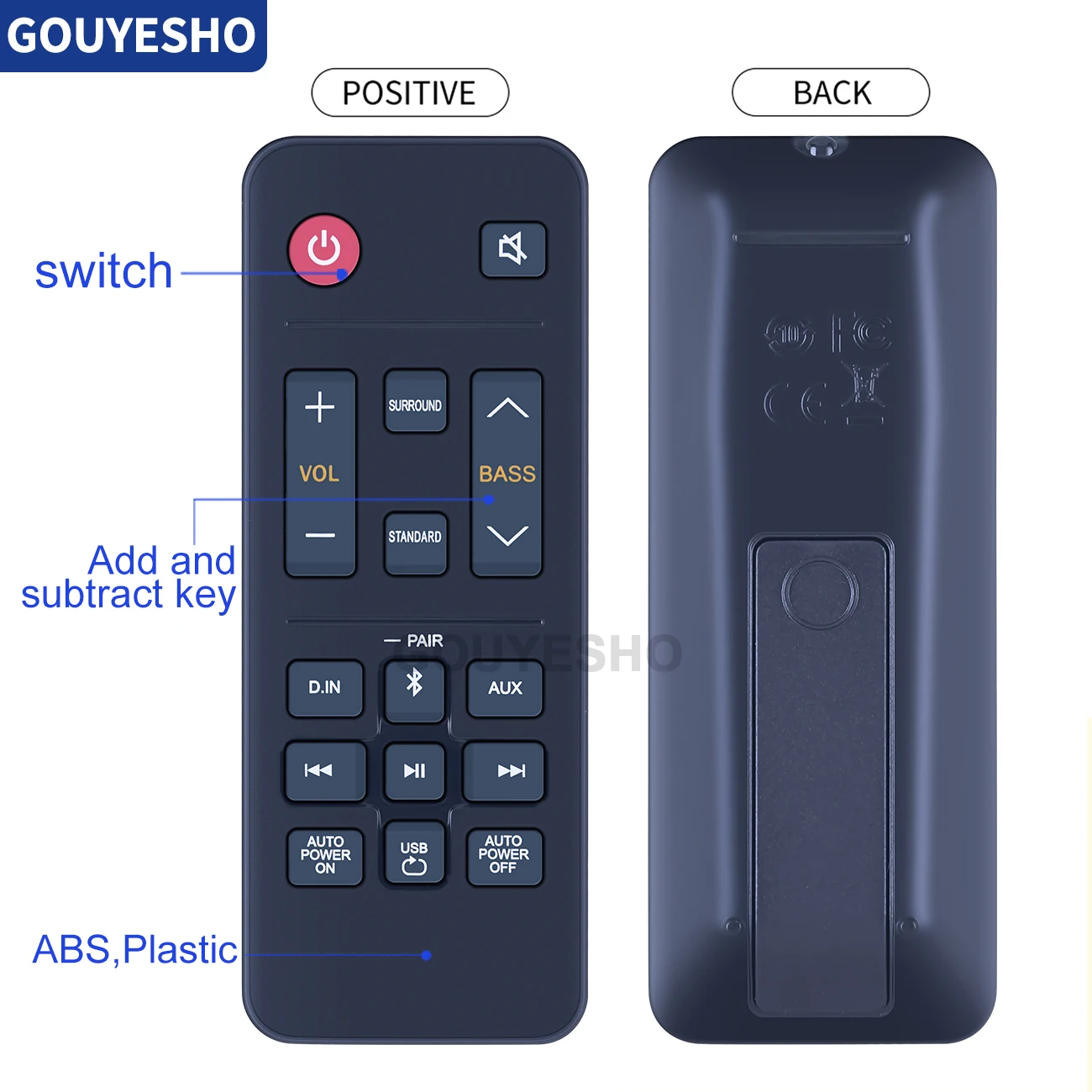 Controle Remoto para Samsung tv Mate Soundbar Sistema de Áudio Hw-t400 za T400 zc Ah8109662a 09661a Hw-n300 N300 zc Canais Novo - Image 2
