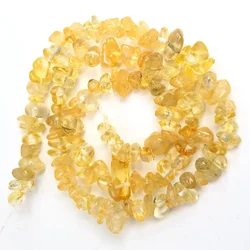 Natural Stone Beads for Jewelry Making - Irregular Crystal Quartz Gravel Beads, 16 - Inch Strand (Yellow crystal)