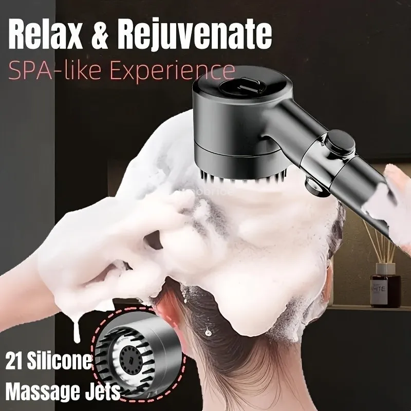 Shower Rain Head 4 Modes Shower Head High Pressure Portable Shower Filter Rainfall Faucet Tap Bathroom Faucet Home Bathroom Set 2