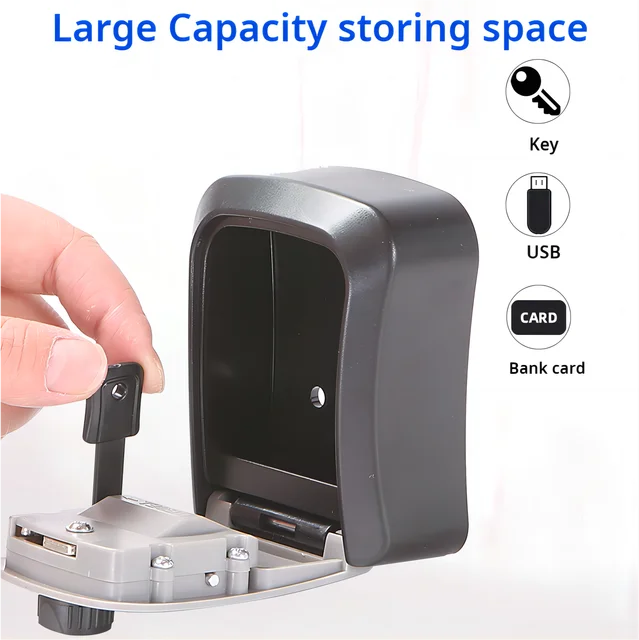 HEE RAK Key Lock Box 4-digit Code Password Storage Key for Home Wall Mounted Anti-theft Waterproof Outdoor Knob Safe Key Box 3