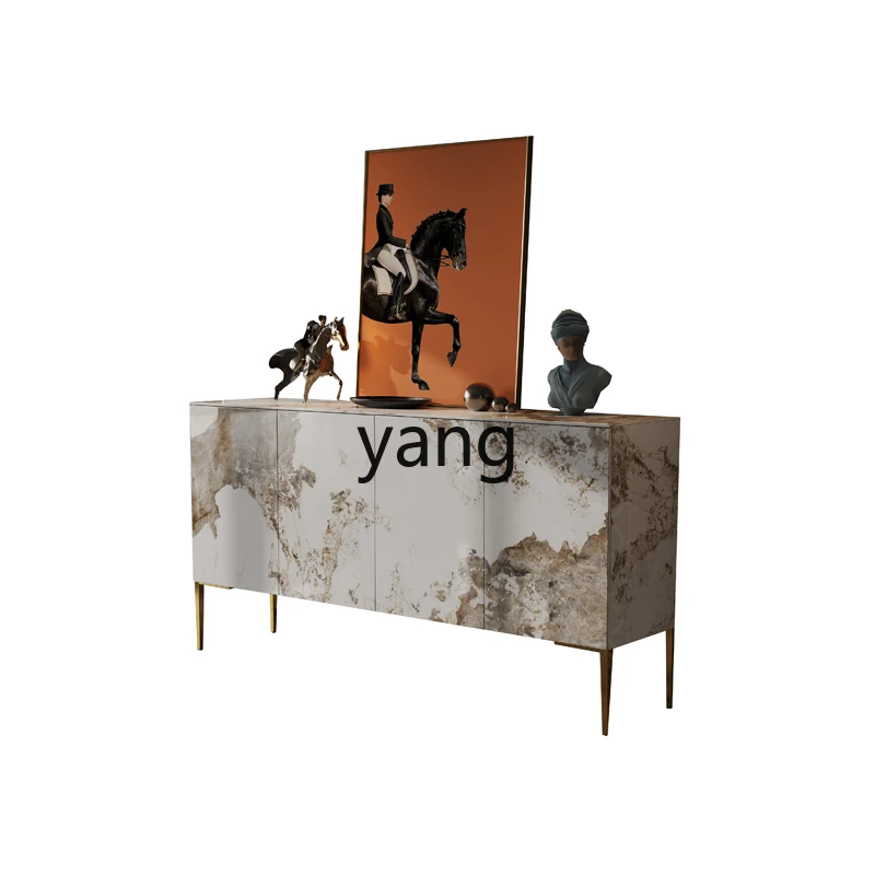 

LMM Italian Style Stone Plate Entrance Cabinet Light Luxury Home Dining Cabinet Modern Minimalist Curio Cabinet