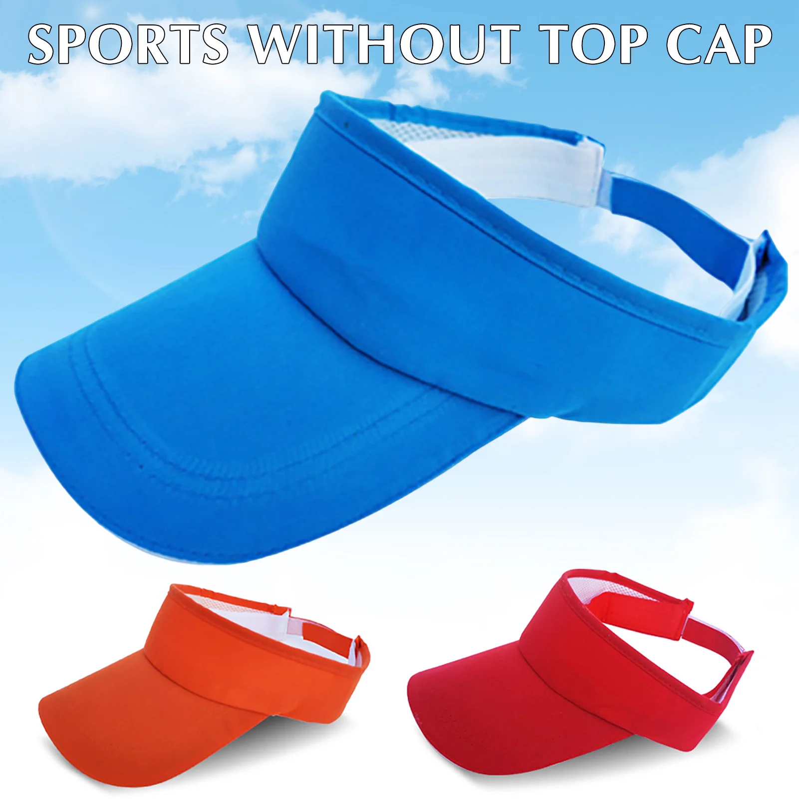 Sport-Sonnenblende-Hüte für Herren und Damen, atmungsaktiv, verstellbar, leeres Oberteil, Baumwolle, Baseballkappen für Reisen, Wandern, Outdoor-Sportkappen – Detail 2