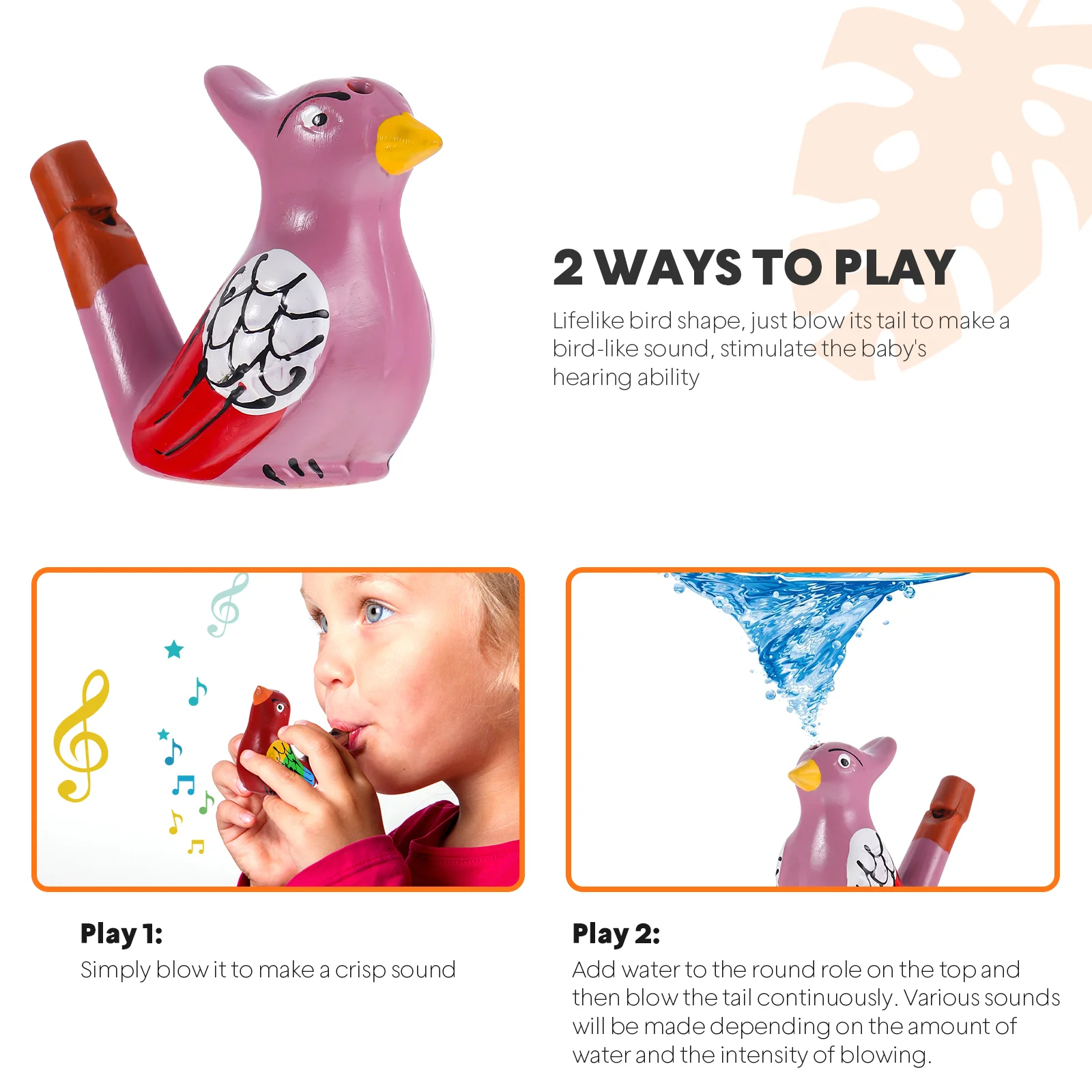 STOBOK 6Pcs Ceramic Whistles Funny Bird Water Whistles Noise Makers for Kids Birthday Favors Gifts Party horn Trumpet