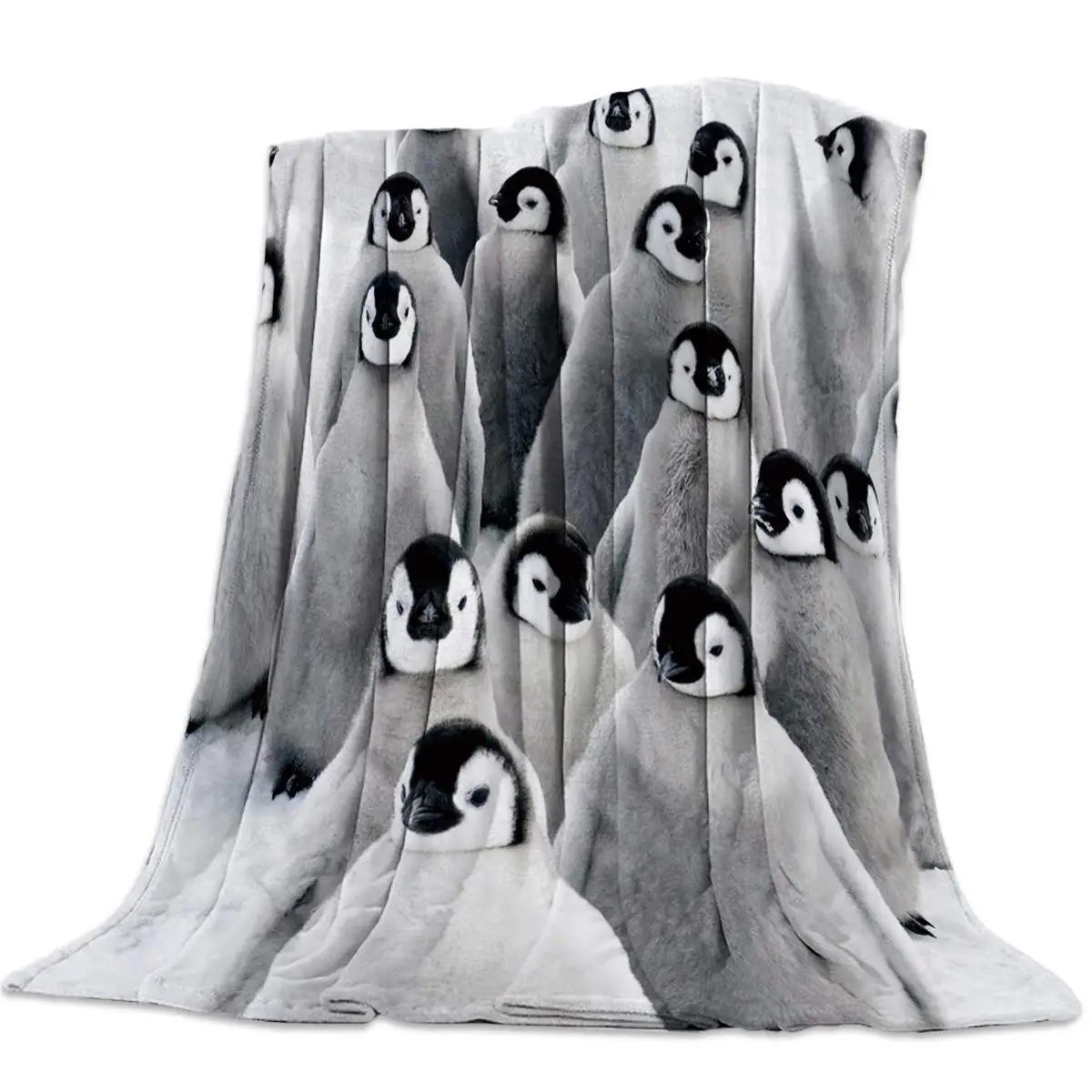 

Throw Blanket Warm Fuzzy Plush Blanket Flannel Bed Blanket Cute Penguins Fun Art Lightweight Blanket Throw for Sofa Bed Couch