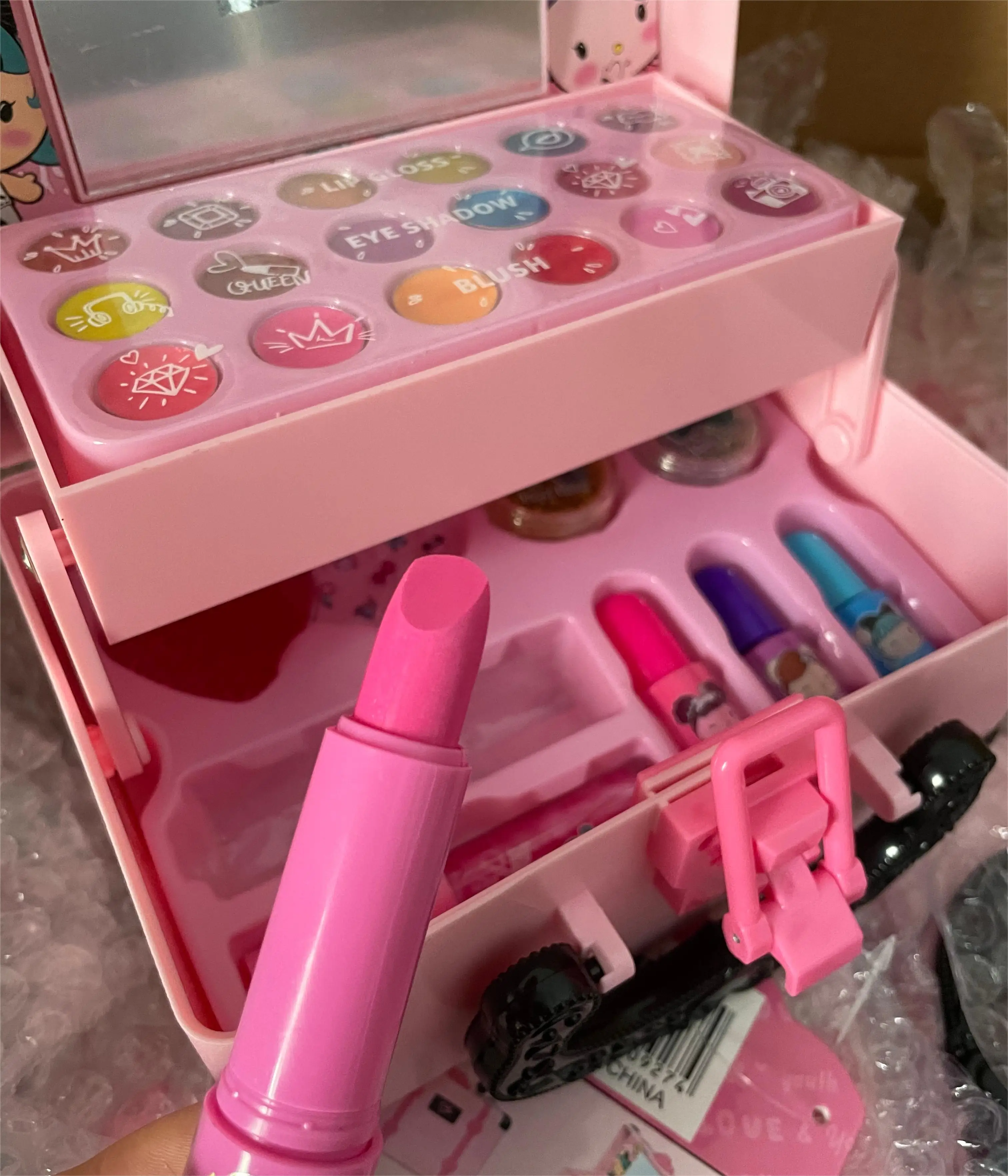 Kids Cosmetic Kit Toys Girls Real Makeup Kit Safe Non Toxic Princess Play Makeup Set Pretend Play Make Up Children Toys Gifts 5