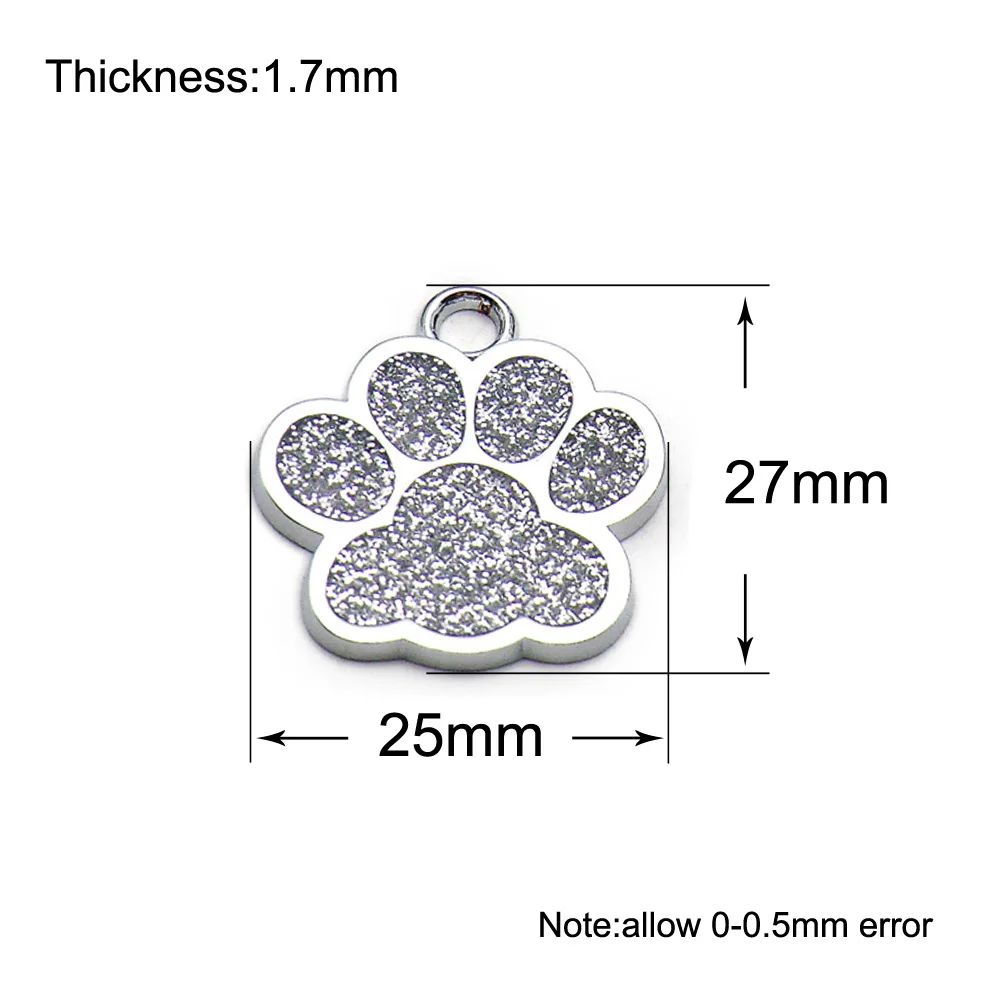 Paw Blank Decoration Dog Pet Id Tags Anti-loss Plate Alloy Lable Personalized Keryrings Accessories 20Pcs pet id tags,dog collar tags,pet id medal pendant,id tag keychain,id tag holder,military dog tags