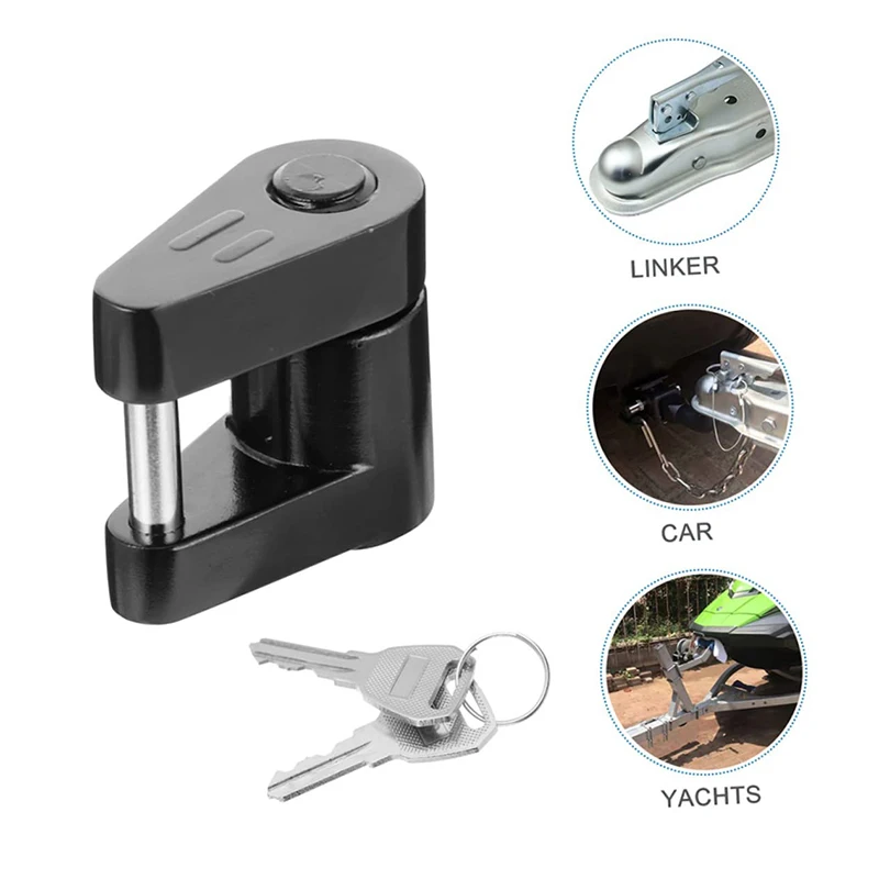 Ferrugem-resistência Anti-roubo Trailer Hitch Lock Trailer Acoplador Cadeado Gancho Lock Língua Locks Engate Segurança Protector 4