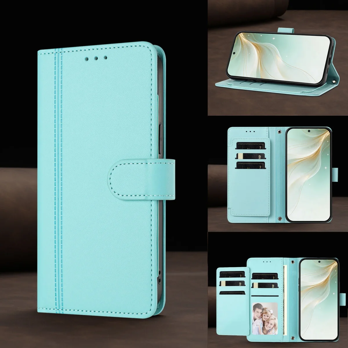 Deluxe Leather Wallet Case with Card Slot and Magnetic Flip Cover