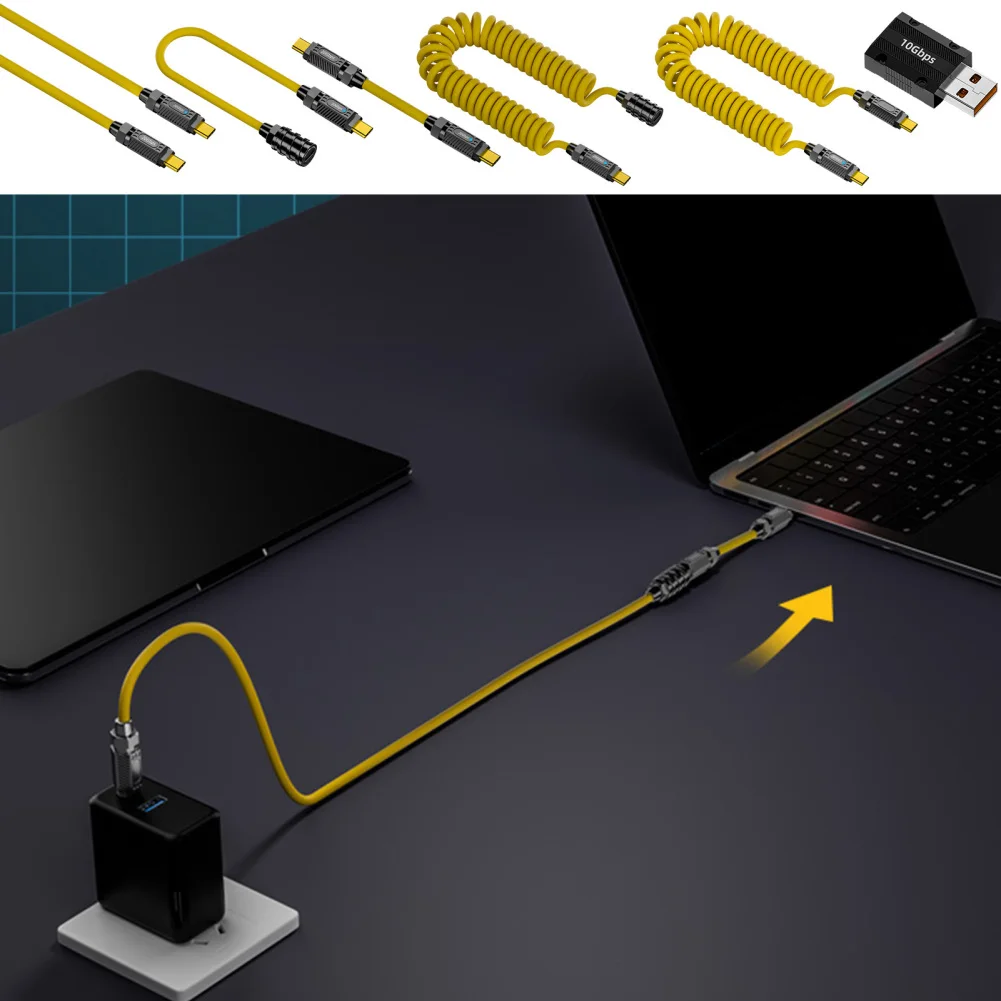 USB C Cable Portable Data Cord 140W Power Delivery Cable Fasting Charging Data Transmission Cable 8K Audio Video Cor