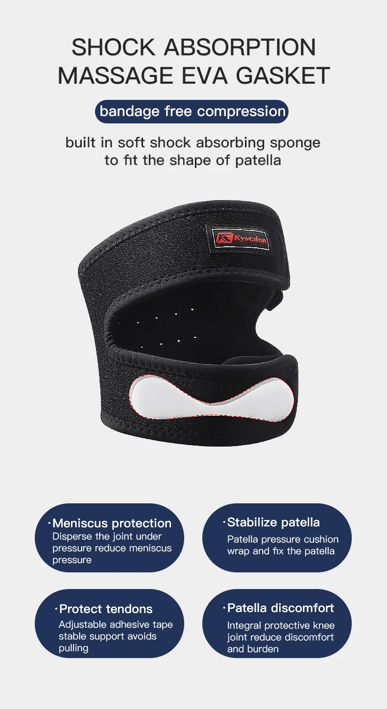 1/2 Stück verstellbare Kniestütze Knie Patella Sleeve Wrap Cap Stabilisator Sport Knie atmungsaktiver Schutz Patellagürtel – Detail 3
