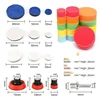 29Pcs Car Foam Drill Polishing Pad Kit 1.2/2/3 Inch Buffing Pads Sponge Set Kit M14 Drill Adapter Power Tool Car Polisher 3