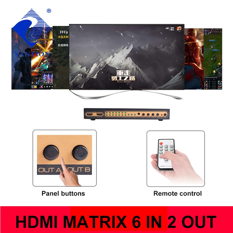 6x2 HDMI Ʈ PIP HDMI 6X2 Ʈ   HDMI ARC 4K/30Hz Ʈ HDMI 6 in 2 out ġ й (  )