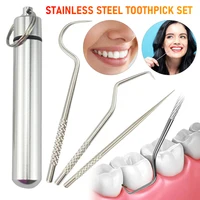 Stainless Steel Teeth Pick Ing Tools With Storage Box Mini Tooth Food Residue Removal Tool Portable.jpg