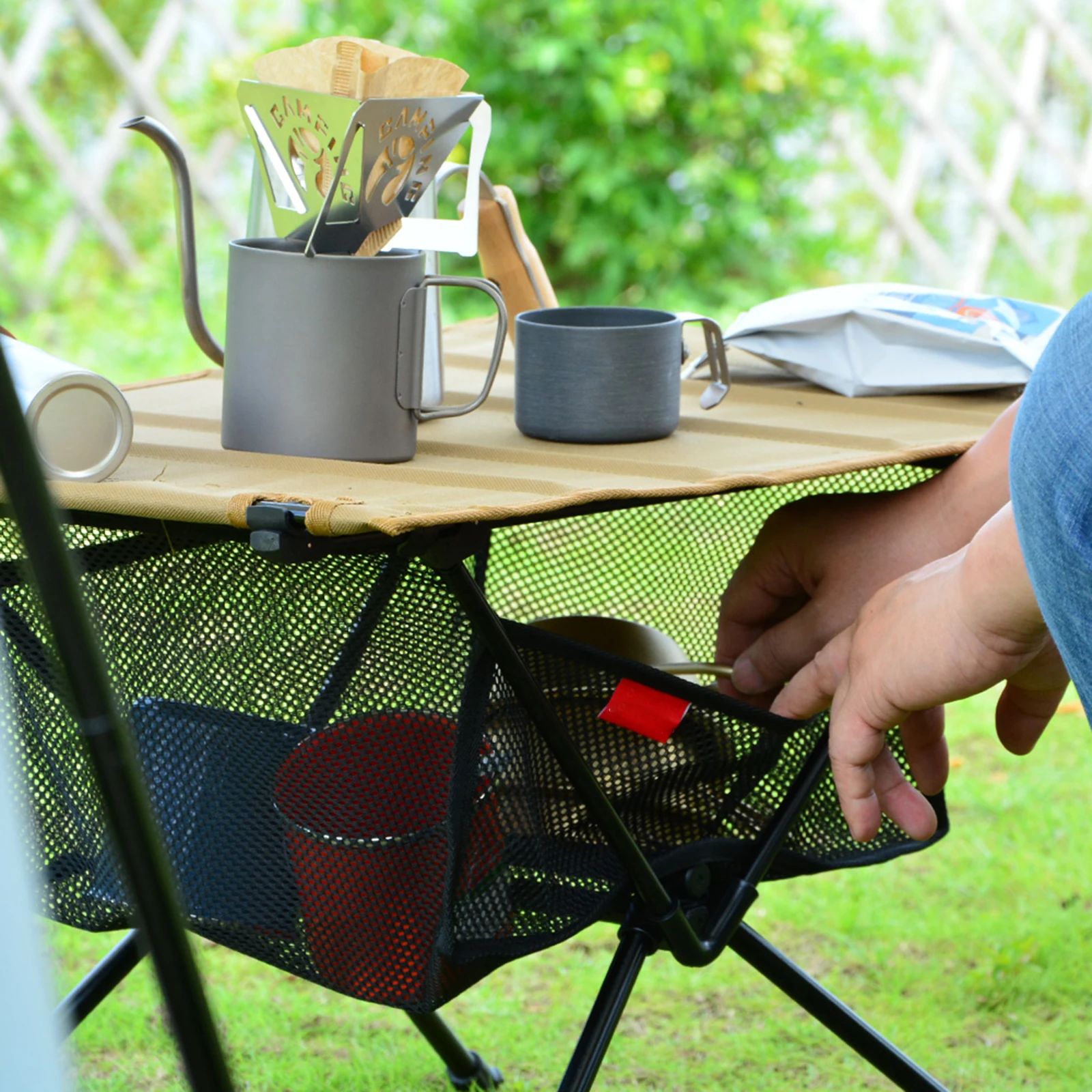 Foldable Table Storage Net Storage Net Portable Shelf Bag Stuff