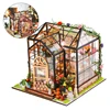 DIY Glow Miniature House Models with Furniture Kits Kids Educational Toy Handmade 3D Greenhouse Art Crafts Women Girls Gifts 5