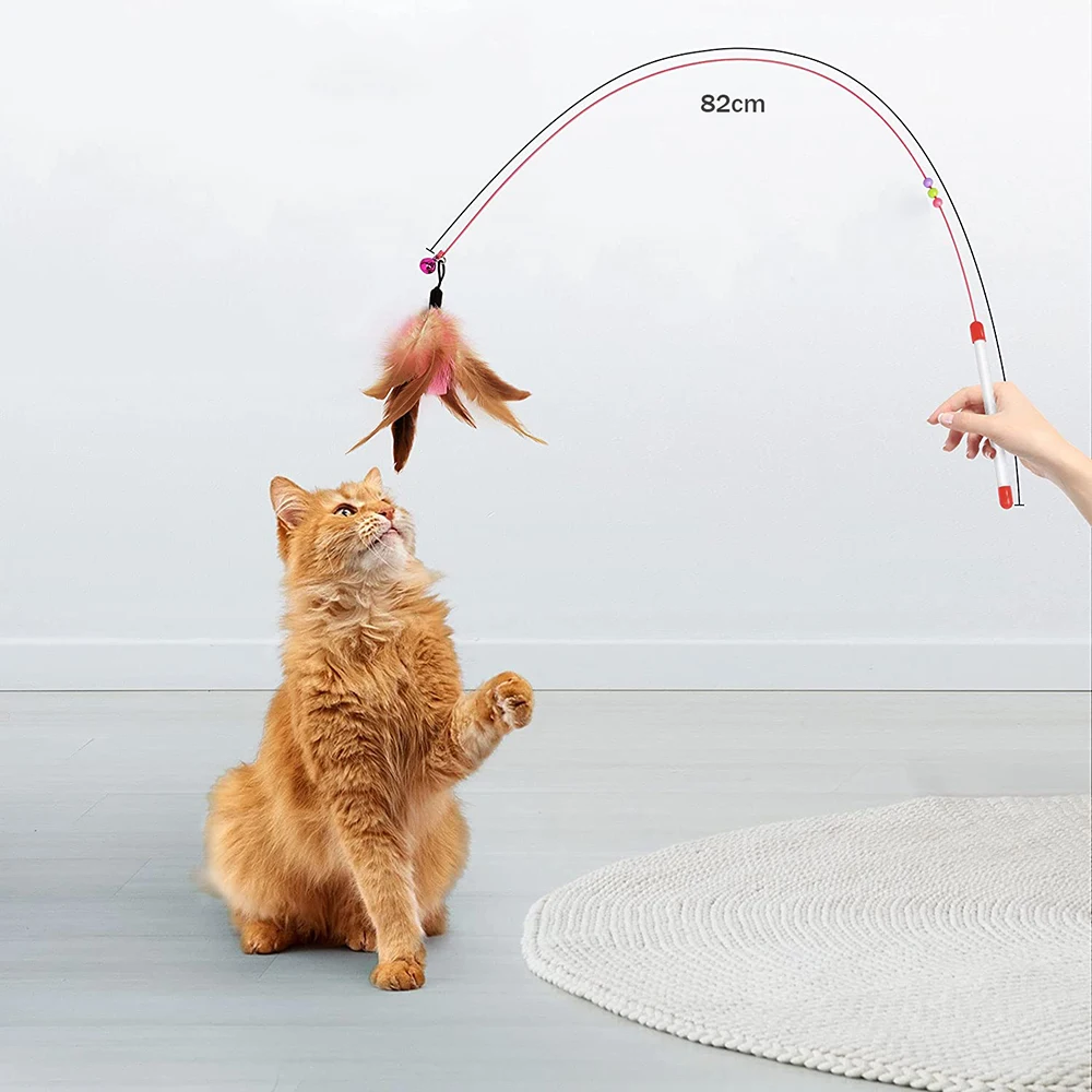 Cat Teaser Wand Dual Head Cat Feather Pole Toy With Fixed Buckle And  Suction Cup Funny Kitten Toys Cats Fishing Pole Toy - AliExpress