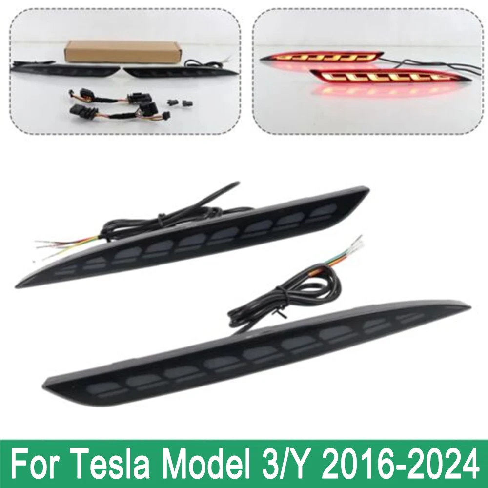 

Поворотный сигнал, задний бампер, противотуманный фонарь, дневной свет для Tesla модели 3/Y 2016-2024, аксессуары, новинка, модель 3, популярная фара заднего бампера Highland