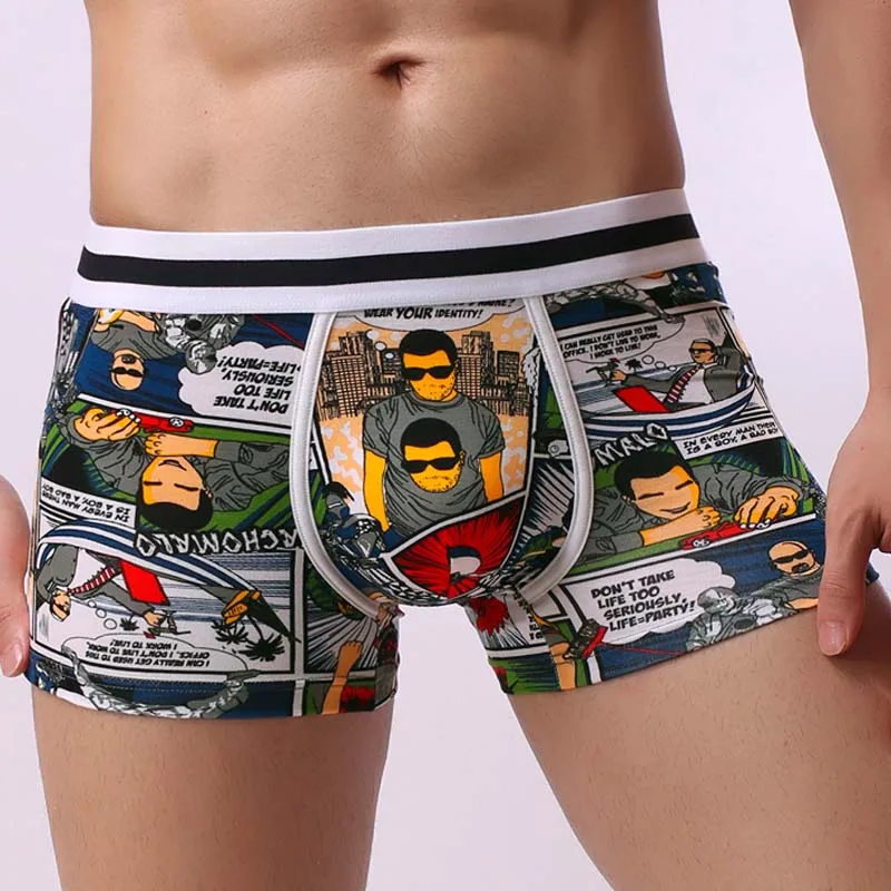 

Brand Men Underwear Cotton Men's Boxer Shorts Sexy U Convex Pocket Male Panties Fashion Funny Print Hombre Boxershorts Hot Sale