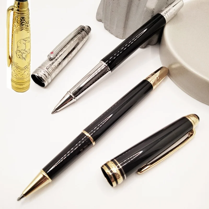 

MB-163 Fountain Rollerball Pen Elephant Engraved Red Diamonds Clip 80 Days Around The World Doué Classique With Serial Number