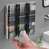Shampoo and Conditioner Dispenser 3 Chamber Shower Soap Dispenser No Drill Shampoo Dispenser for Shower for Bathroom Hotel 3