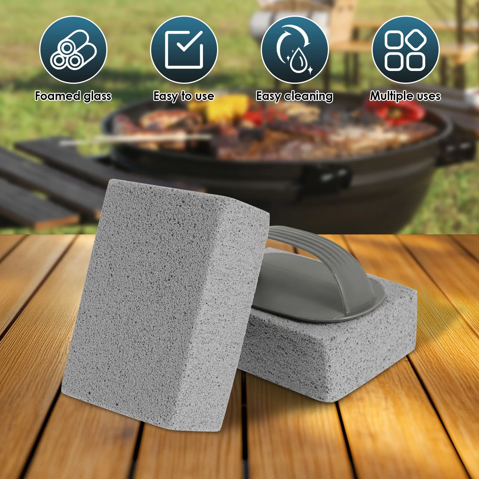 Heat Resistant Pumice Stone BBQ Grill Cleaning Brush Tool