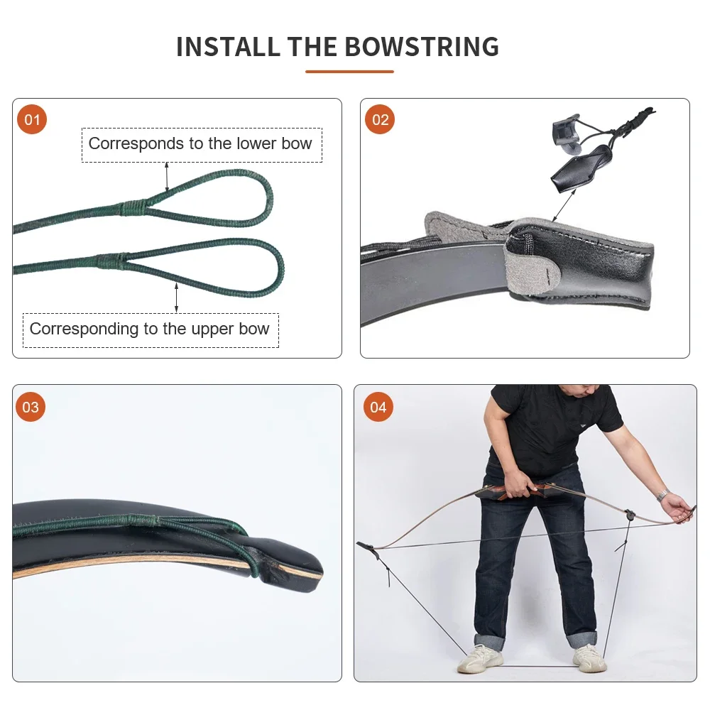 TOPARCHERY 60'' Archery Recurve Bow for Left-handed 25-50lbs Take-down Hunting Bow for Adults Outdoors Hunting 6